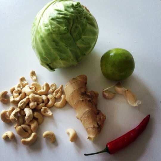 vitkål med ingefära