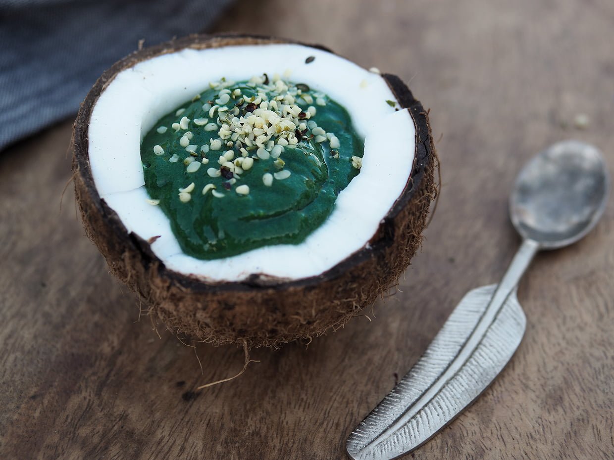 spirulinabowl kokosnöt