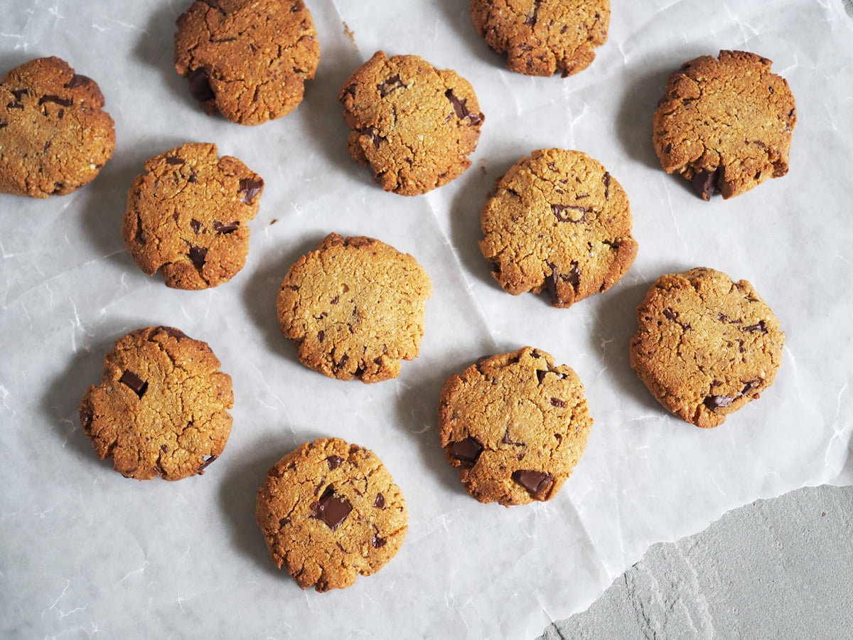 chocolate chip cookies paleo baka glutenfritt