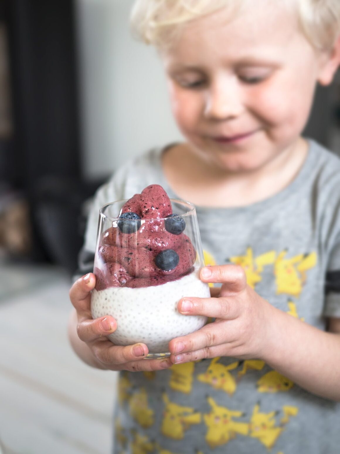 chiapudding blåbärsglass