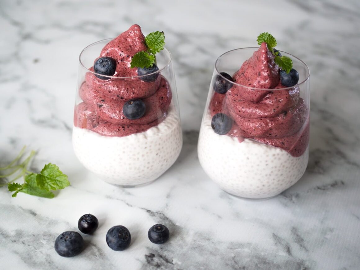chiapudding mjölkfri blåbärsglass