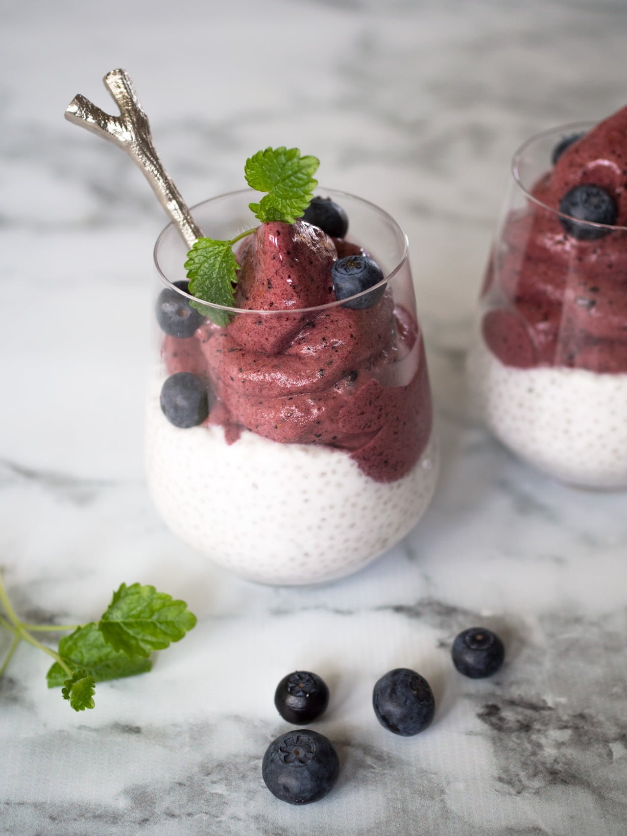 chiapudding mjölkfri blåbärsglass