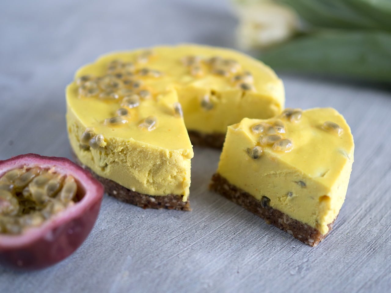 raw cheesecake passionsfrukt