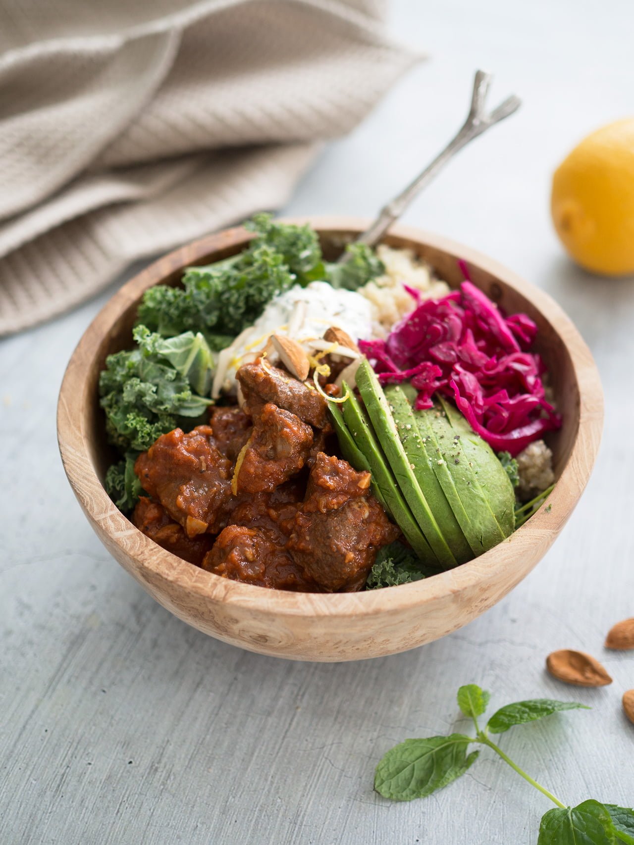 lammgryta quinoa myntayoghurt