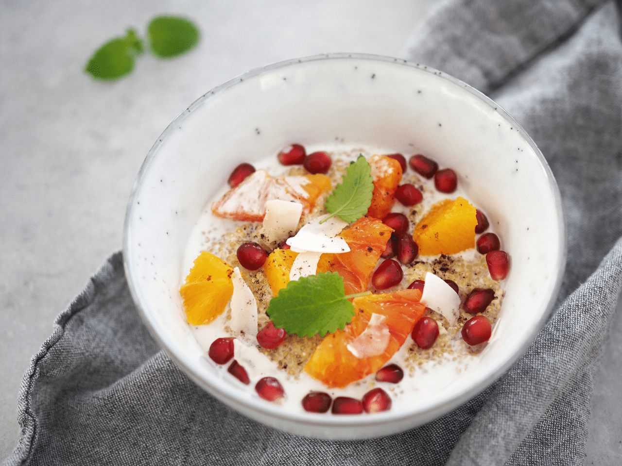 quinoagröt med kokosgrädde