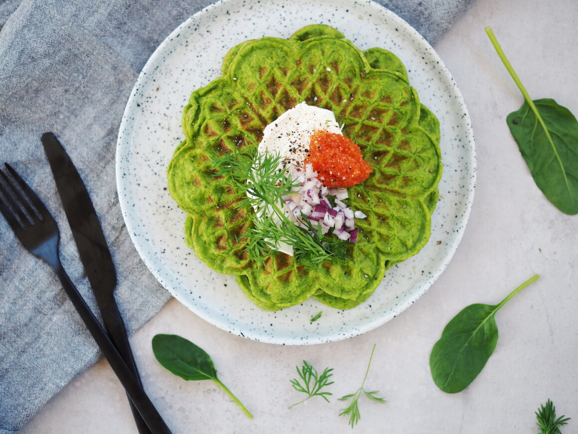 glutenfria spenatvåfflor
