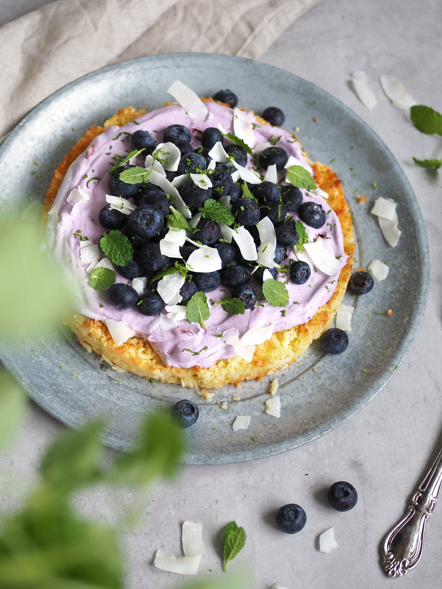 glutenfri blåbärstårta kokosbotten