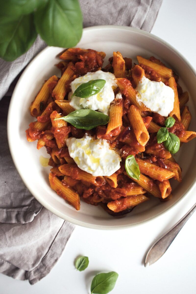 Glutenfri pasta med burrata